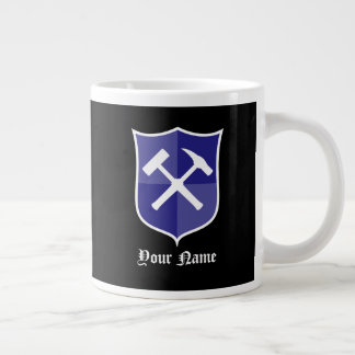 Crossed Rock Hammer Shield - Personalisiert Jumbo-Tasse