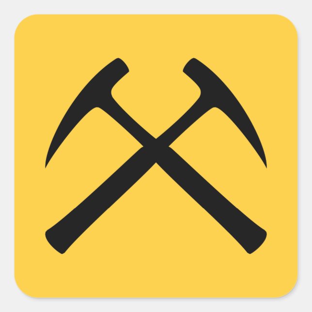 Crossed Rock Hammers Sticker (Vorderseite)