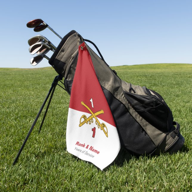 Crossed Sabers Cavalle Golf Handtuch - Rot & Weiß (Gras)