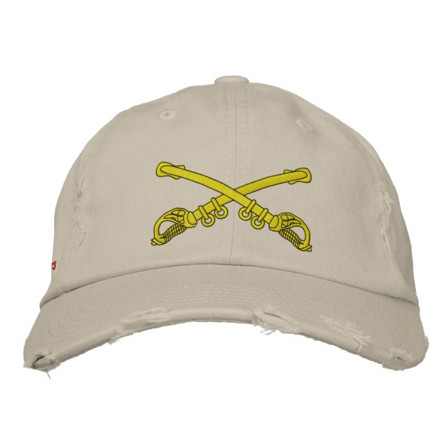 Crossed Sabers Custom Distressed Baseball Cap Bestickte Kappe (Vorderseite)