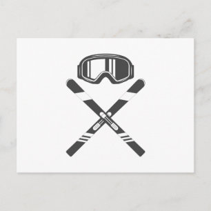 Crossed Ski Postkarte