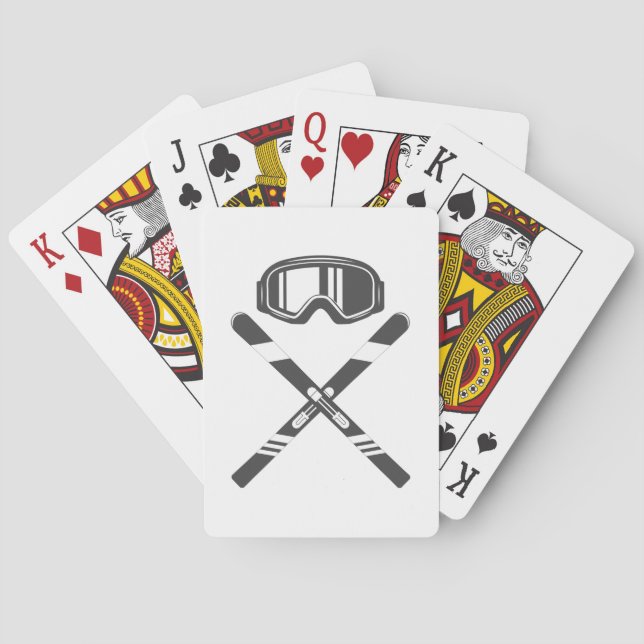Crossed Ski Spielkarten (Rückseite)