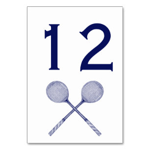 Crossed Squash Racquets Blue Tischnummer