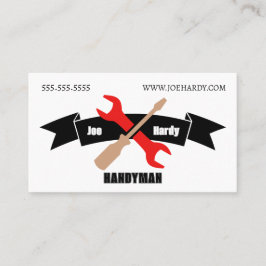 Crossed Tools and Banner Contractor Handyman Visitenkarte