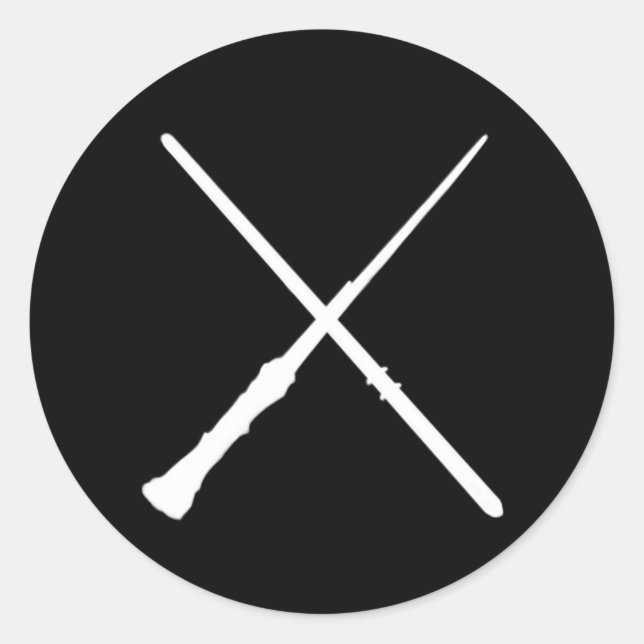 Crossed Wands Runder Aufkleber (Vorderseite)