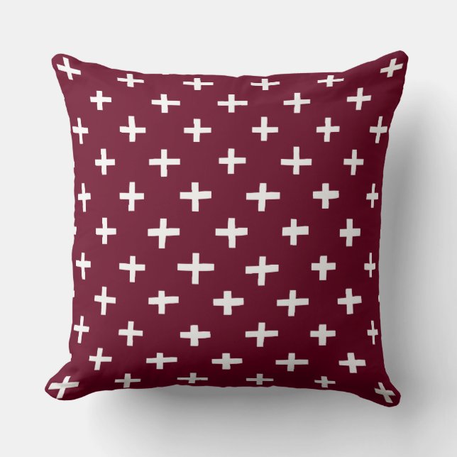Crosses Pattern - Deep Crimson Kissen (Vorderseite)