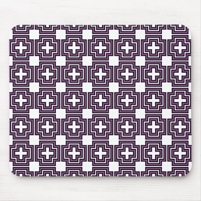 Crosses & Squares Lila - Mousepad (Vorne)