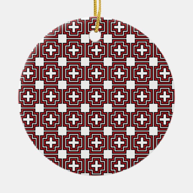 Crosses & Squares Red - Ornament (Vorne)