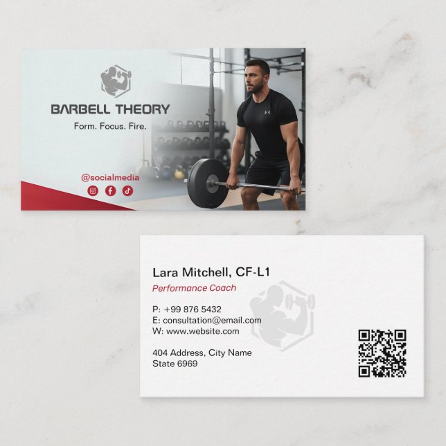 CrossFit Coach Business | Minimalist Fitness Visitenkarte (Vorne/Hinten)