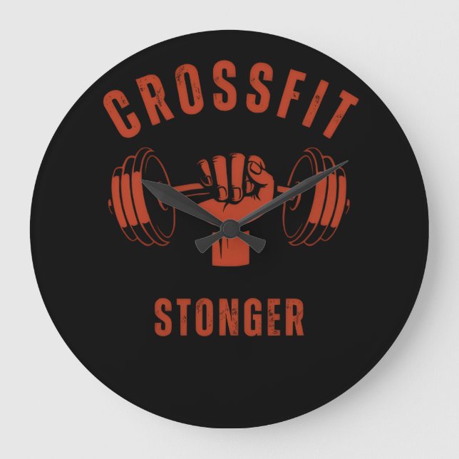 CrossFit Stronger--Power & Strength Mindset Große Wanduhr (Vorderseite)
