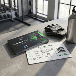 CrossFit-Trainer-Geschäft   Modern Power Grün Visitenkarte