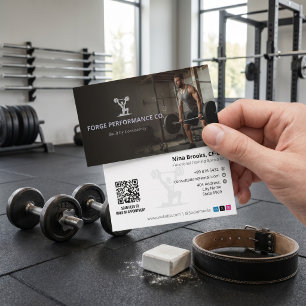 CrossFit-Trainer Geschäft   Rustikales Tiefbraun Visitenkarte