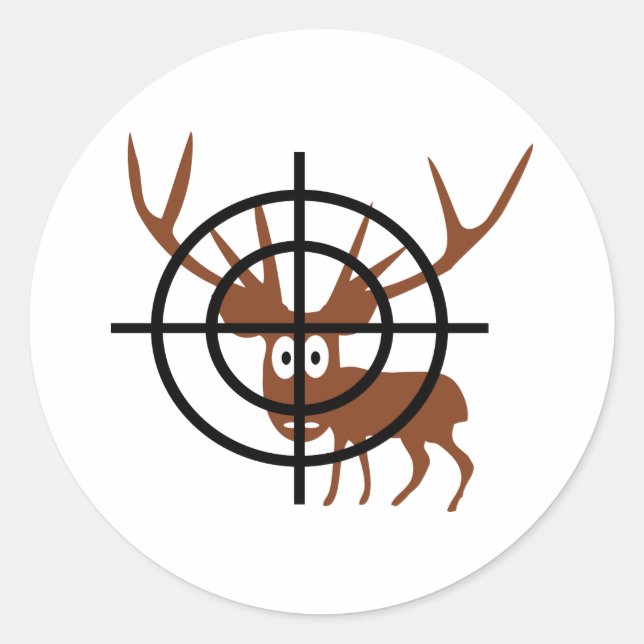 Crosshair Deer Runder Aufkleber (Vorderseite)