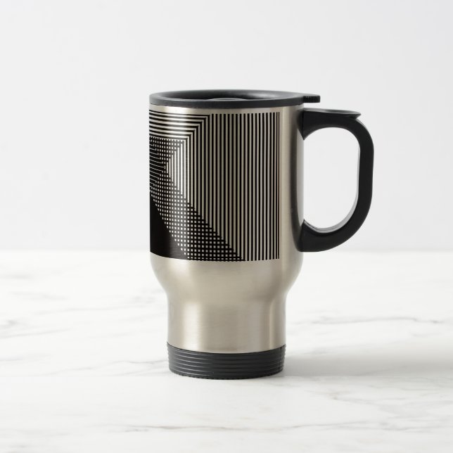 Crosshatch Op Art Reisebecher (Rechts)