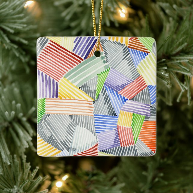 Crosshatch Quilt I Keramikornament (Baum)