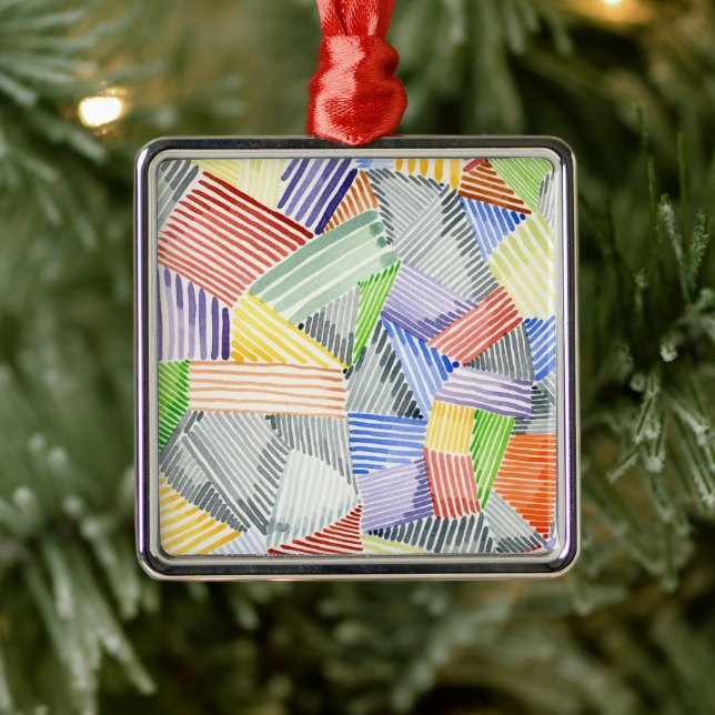 Crosshatch Quilt I Ornament Aus Metall (Baum)