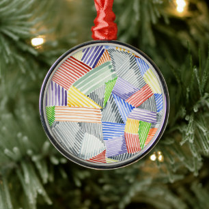 Crosshatch Quilt I Ornament Aus Metall