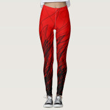 Crosshatch Red - Leggings