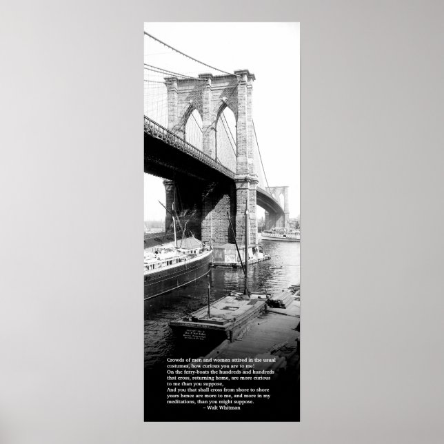 Crossing Brooklyn Ferry New York City Walt Whitman Poster (Vorne)