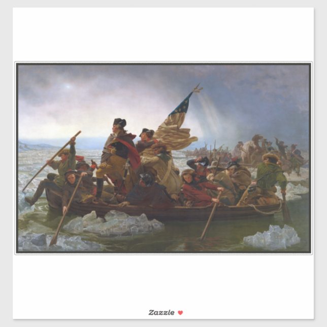 Crossing Delaware 1776: General George Washington Aufkleber (Blatt)