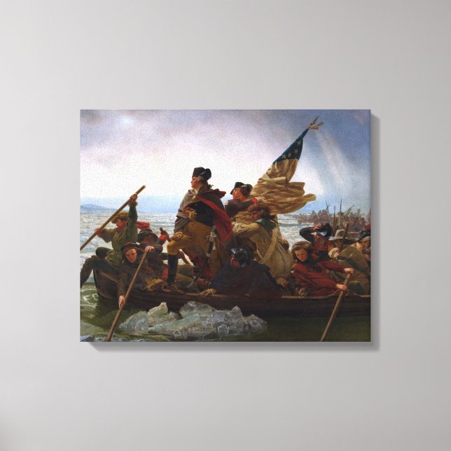 Crossing Delaware 1776: General George Washington Leinwanddruck (Vorderseite)