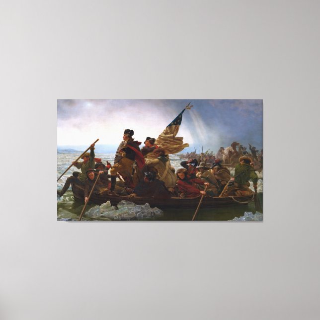 Crossing Delaware 1776: General George Washington Leinwanddruck (Vorderseite)