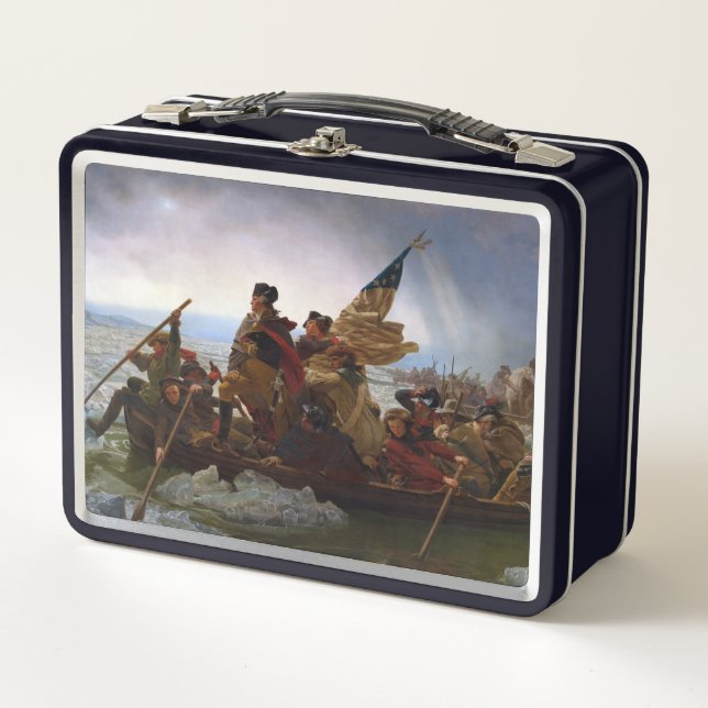 Crossing Delaware 1776: General George Washington Metall Brotdose (Vorderseite)