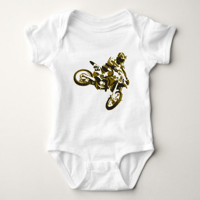 Crossmotorrad Baby Strampler (Vorderseite)