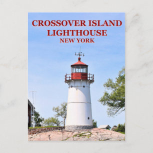Crossover Island Lighthouse, New York Postcard Postkarte