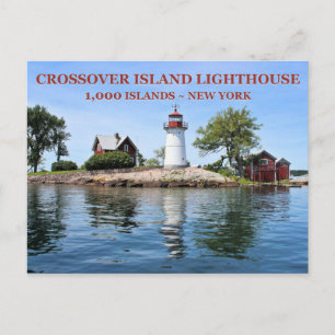 Crossover Island Lighthouse, New York Postcard Postkarte
