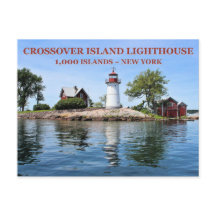 Crossover Island Lighthouse, New York Postcard