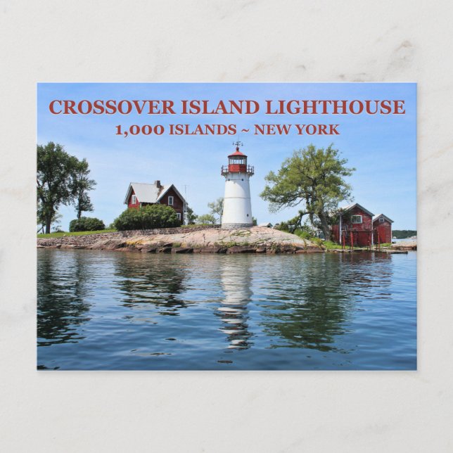 Crossover Island Lighthouse, New York Postcard Postkarte (Vorderseite)