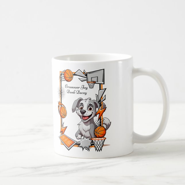 Crossover Joy Dunk Decoy Basketball Dog Kaffeetasse (Rechts)