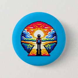 Crossroads bei Sunset Thoughful Pixel Art Journey Button