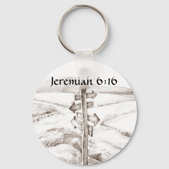 Crossroads, Jeremiah 6:16 Schlüsselanhänger (Vorderseite)
