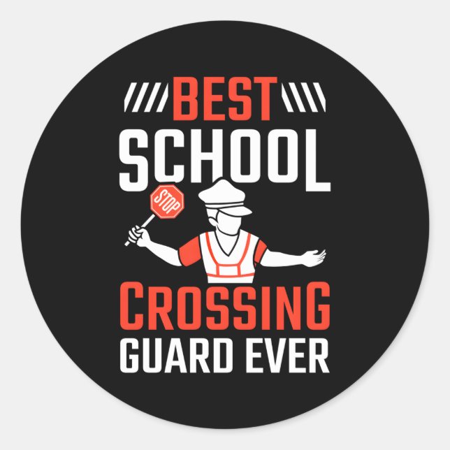 Crosswalk Attendant Best School Crossguard Runder Aufkleber (Vorderseite)