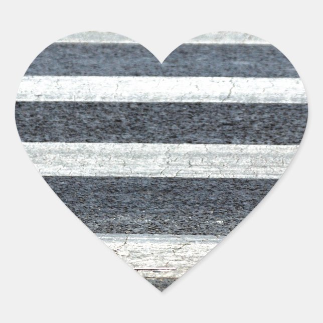 Crosswalk oder Zebra Crossing Herz-Aufkleber (Vorderseite)