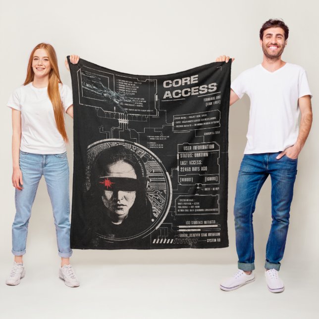 Crosswired - Techno-Brutalist Streetwear Design Fleecedecke (Beispiel)