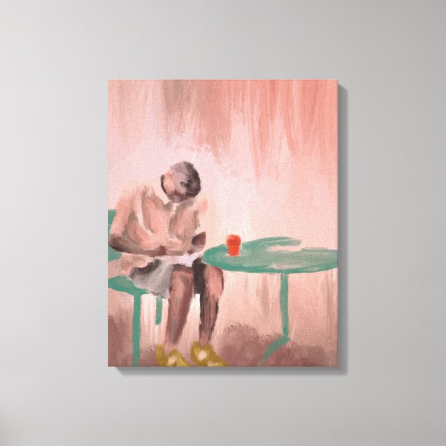 Crossword im Café Malerei Leinwanddruck (Vorderseite)