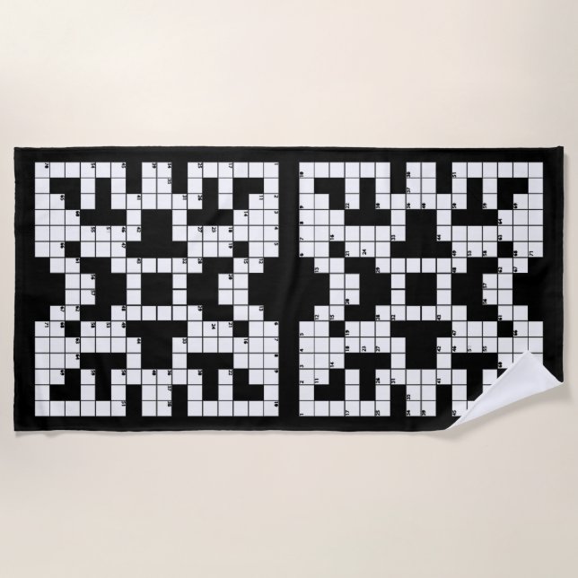 Crossword Puzzle Design Beach Handtuch (Vorderseite)