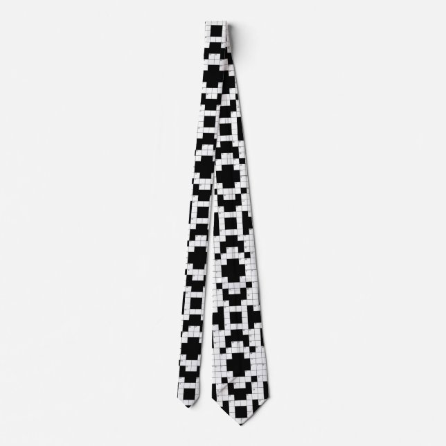 Crossword Puzzle Design Necktie Krawatte (Rückseite)