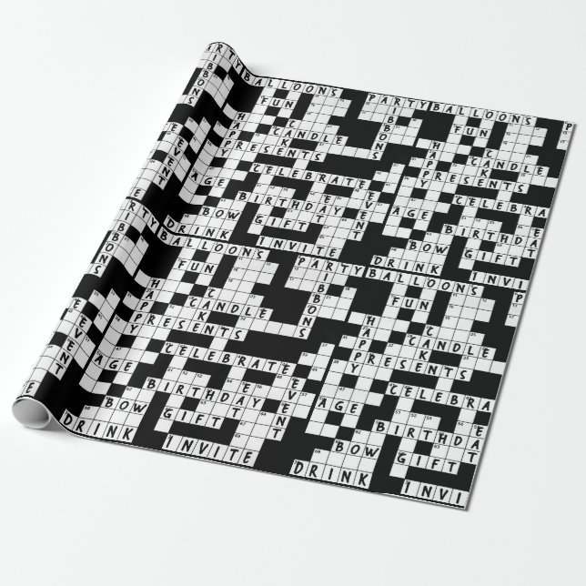 Crossword Puzzle Geburtstag Geschenkpapier (Ungerollt)