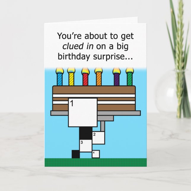 Crossword Puzzle Happy Birthday Card (9x9 Grid) Karte (Vorderseite)