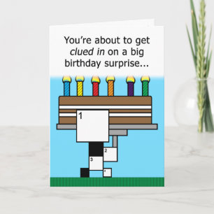 Crossword Puzzle Happy Birthday Card (9x9 Grid) Karte