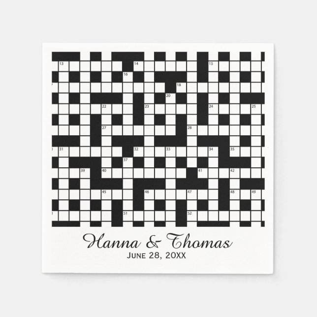 Crossword Puzzle Theme Wedding Serviette (Vorderseite)