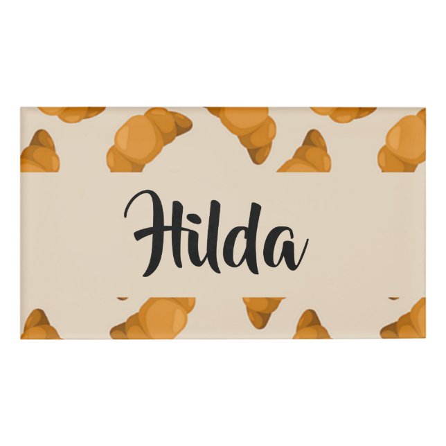 Crostom name brown Pattern Namenschild (Vorderseite)