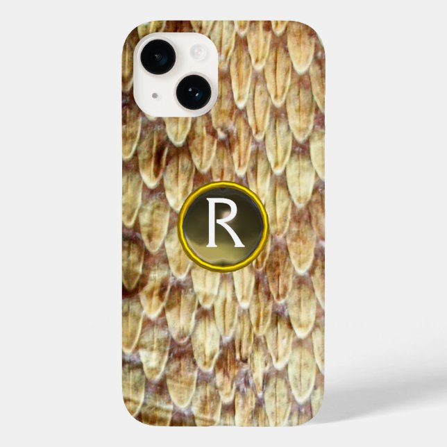 CROTALUS-Druckschlange Skin Gray Gem Monogram Case-Mate iPhone Hülle (Rückseite)