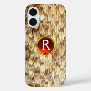 CROTALUS-Gedruckte Schlange Skin Red Ruby Gem Mono iPhone 16 Hülle