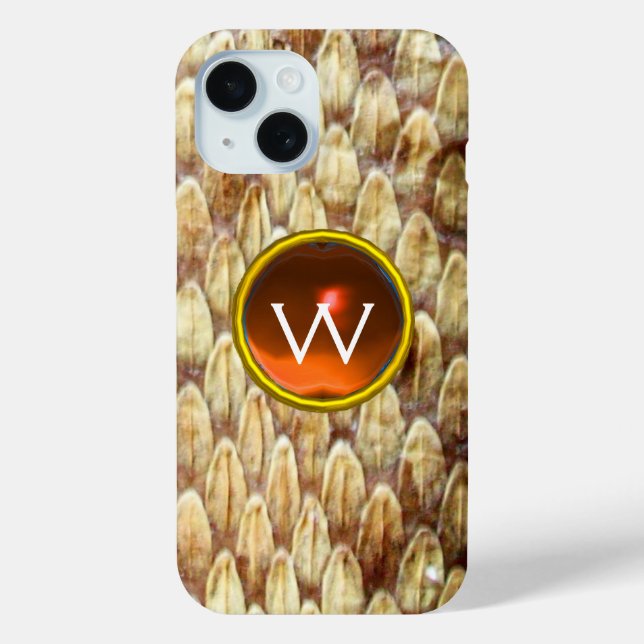 CROTALUS ORANGE GEM MONOGRAM Case-Mate iPhone HÜLLE (Rückseite)