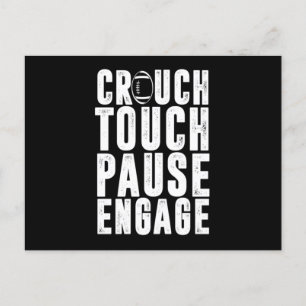 Crouch Touch Pause Engage Rugby Player Team Gift Postkarte
